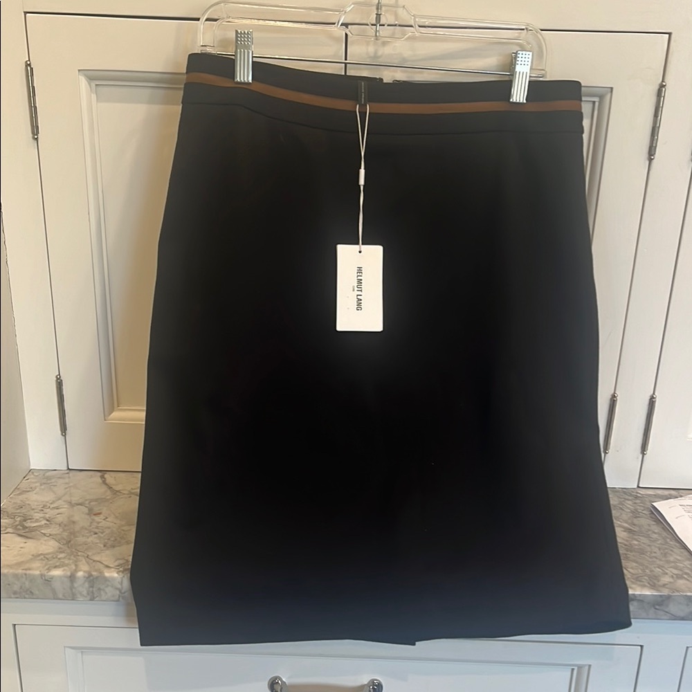 Helmut Lang Black A-Line Midi Skirt